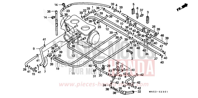 TUBING (1) (GL1500K) for Gold Wing CANDY WINE BERRY RED-U (R114D) from 1989